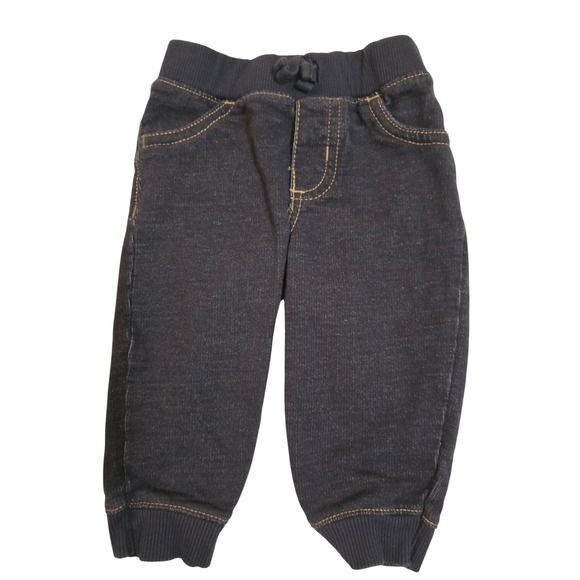 Carter's Other - Carters Baby Boys Blue Denim Look Jogger Pants 9M Elastic Waist Soft Jeans